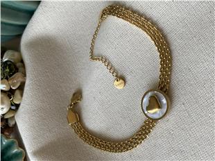 Çelik Sedef Kalp Örme Zincir Bileklik