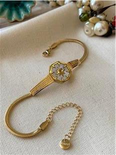 Çelik Sedefli Greek Künye Tasarım Bileklik