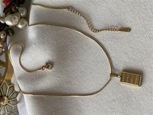 Çelik Silindir Zincirli Külçe Altın Kolye