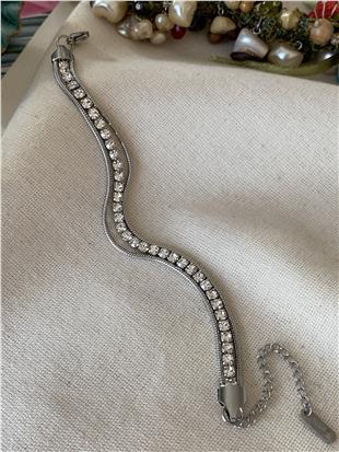 Çelik Silindir Zincirli Suyolu Bileklik