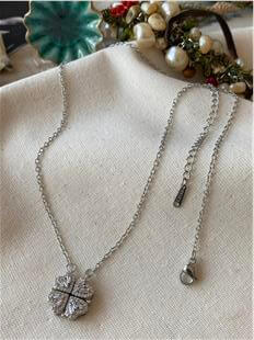 Çelik Silver Açılabilir Kalp Yonca Kolye