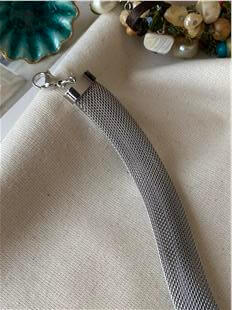 Çelik Silver Kalın Hasır Bileklik