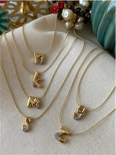 Silver Taşlı Bombe Küçük Harf Kolye