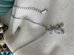 Çelik Silver Teddy Bear Kolye
