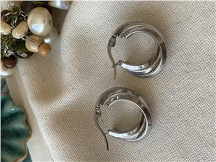 Çelik Silver Trinity Küpe