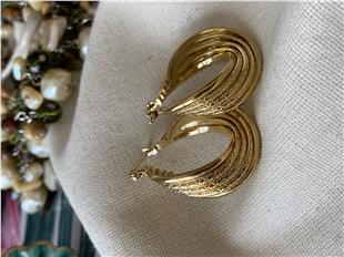 Çelik Desenli Libby Küpe