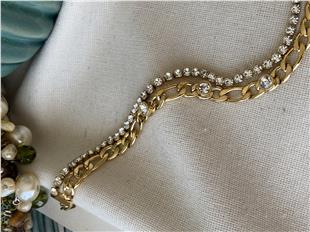 Çelik Suyolu Detaylı Figaro Bileklik