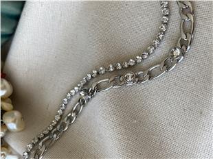 Çelik Suyolu Detaylı Figaro Bileklik