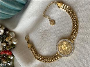 Çelik Taşlı Ata Çift Örme Bileklik