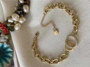 Çelik Taşlı Geçmeli Halkalar Bileklik