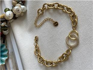 Çelik Taşlı Geçmeli Halkalar Bileklik