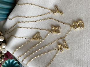 Çelik Taşlı Harf Kolye