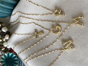 Çelik Taşlı Harf Kolye