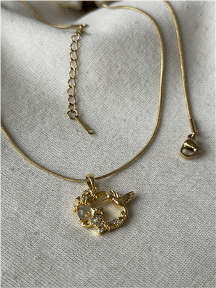 Çelik Taşlı Nature Kolye