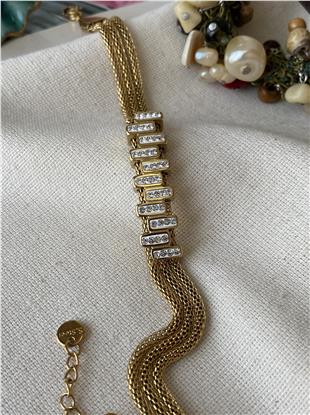 Çelik Taşlı Tasarım Hasır Bileklik