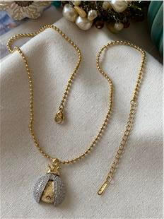 Çelik Taşlı Uğurböceği Kolye