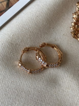 Çelik Taşlı Wood Küpe