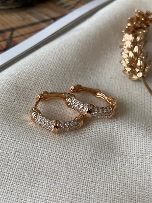 Çelik Taşlı Wood Küpe