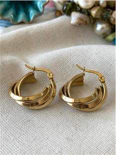 Çelik Trinity Küpe