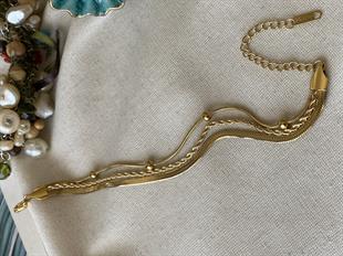 Çelik Üç Model Zincir Bileklik