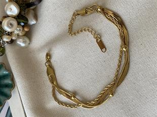 Çelik Üç Model Zincir Bileklik