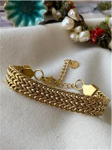 Çelik Üç Sıra Kalın Örme Bileklik