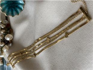 Çelik Üç Sıra Kelebek Bileklik