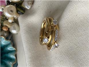 Çelik Üçlü Ayrık Model Tektaş Yüzük