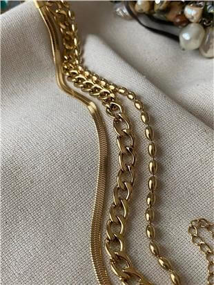 Çelik Üçlü Badem İtalyan Bileklik