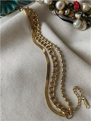 Çelik Üçlü Badem İtalyan Bileklik