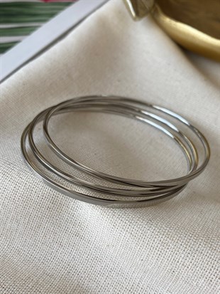 Çelik Gümüş Bilezik