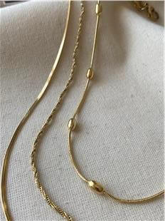 Çelik Üçlü Kapsül Detaylı Zincir Kolye