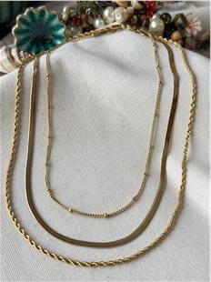 Çelik Üçlü Mini Dorikalı Zincir Kolye