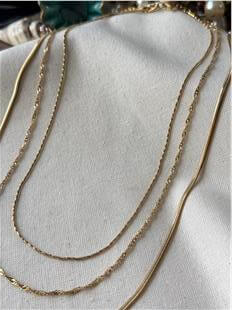 Çelik Üçlü Minimal Zincirler Kolye