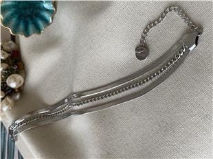 Çelik Üçlü Silver Örme Bileklik