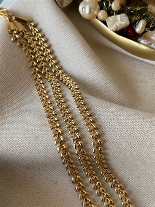 Çelik Üçlü Yaprak Model Bileklik