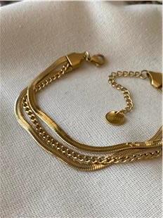 Çelik Üçlü Zincir Bileklik