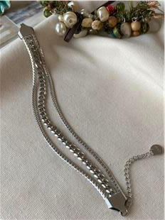 Çelik Üçlü Zincir Model Bileklik