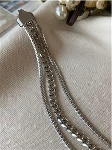 Çelik Üçlü Zincir Model Bileklik