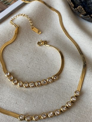 Çelik Vera Kolye Bileklik Set