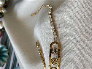 Çelik Yaşam Çiçeği Künyeli Suyolu Bileklik