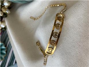 Çelik Yaşam Çiçeği Künyeli Suyolu Bileklik