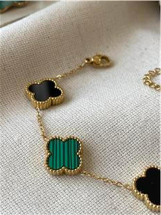 Çelik Yeşil Siyah Cleef Bileklik