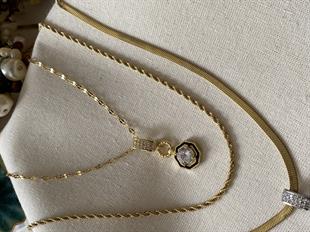 Çelik Yıldız Charmlı Şikel Tasarım Çoklu Kolye