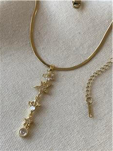 Çelik Zincirli Sıralı Taşlı Simgeler Kolye