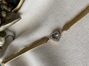 Çelik Zirkon Kalp Bileklik