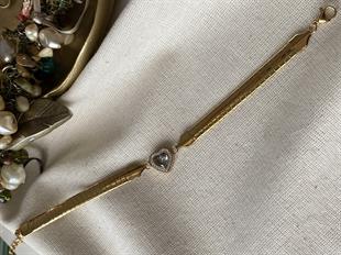 Çelik Zirkon Kalp Bileklik