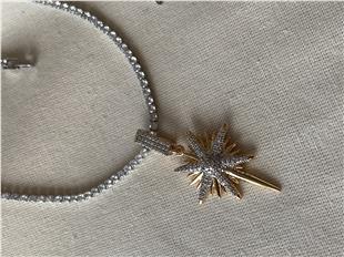 Çift Renk Yıldız Tasarım Suyolu Kolye