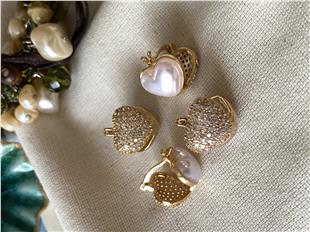 Özel Seri Çift Taraflı Bombe Kalp Küpe