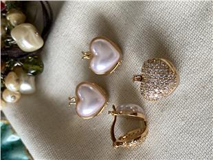 Özel Seri Çift Taraflı Bombe Kalp Küpe